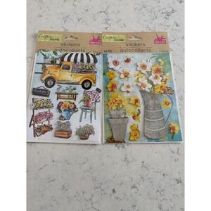Lot 2 New old stock Crafters Square pop-up Stickers Watering Can paper craft 3-D